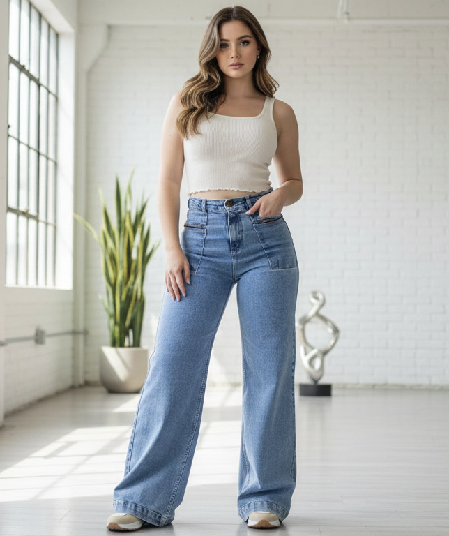 Jean Wide Leg Detroit Claro - Jeans | Drizzary Store