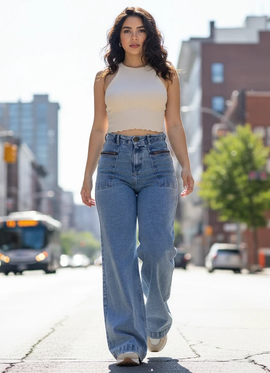 Jean Wide Leg Detroit Claro - Vista 3 | Drizzary Store