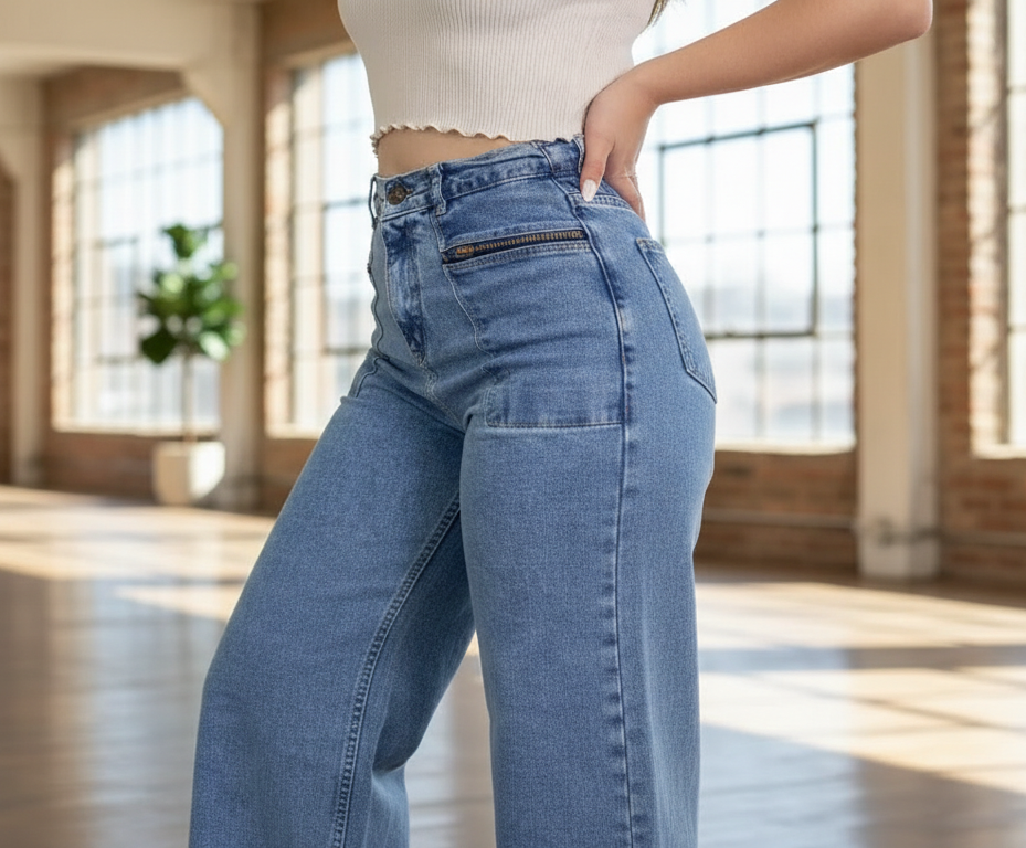 Jean Wide Leg Detroit Claro - Vista alternativa | Drizzary Store