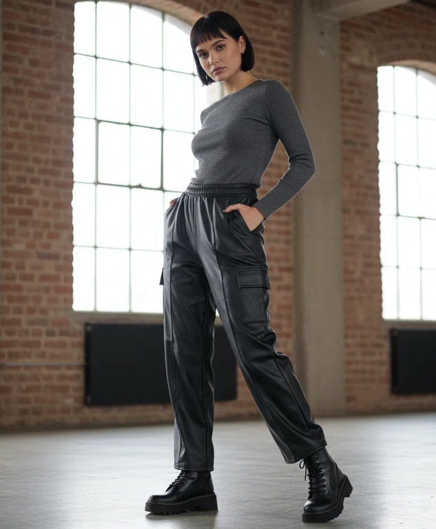 Pantalon Cargo Engomado Oversize - Pantalones | Foto principal Drizzary Store