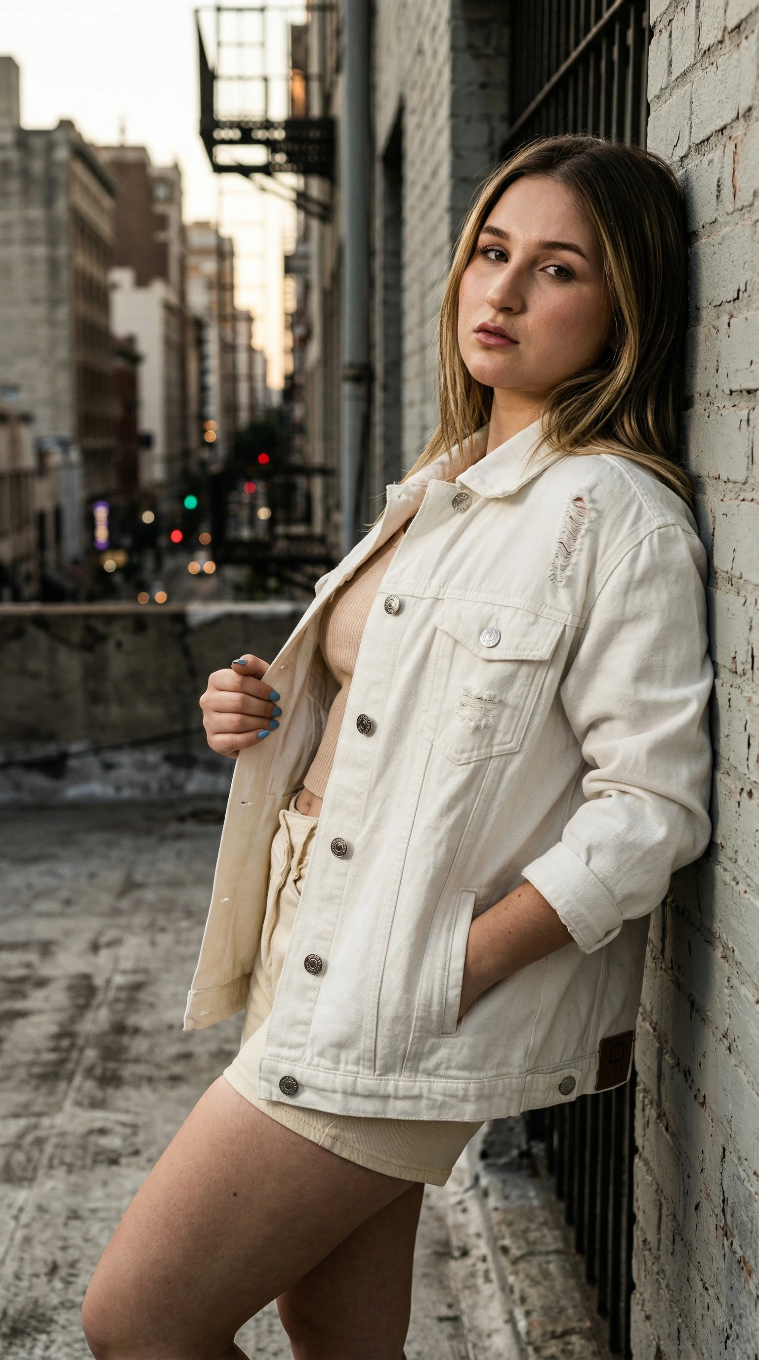 Campera Oversize Denim "White Pearl" - Camperas | Drizzary Store